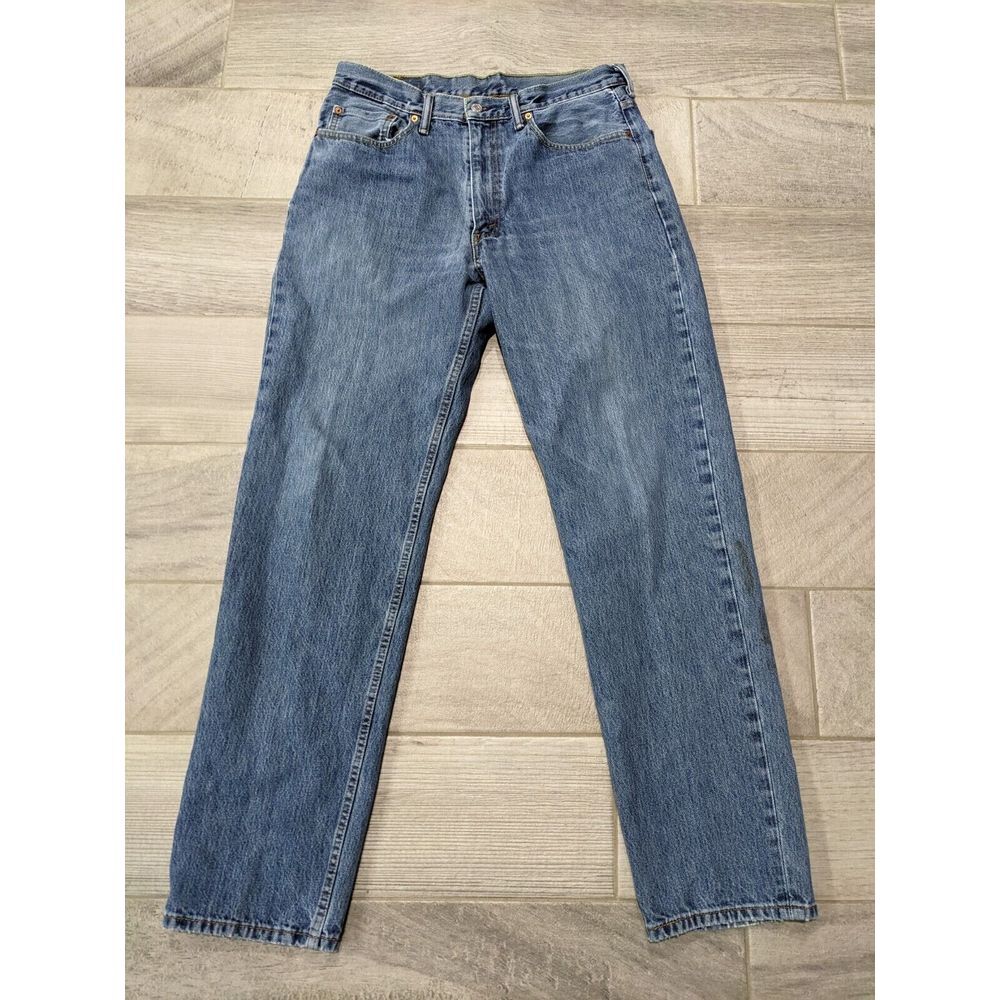 Men's Levi's 550 Relaxed Fit Tapered Blue Jeans Size 36x36 (34x34) Heavy Denim‎